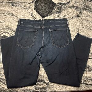 Mother the looker ankle fray - women’s  Dark Blue Jeans, 34